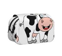 NBHDZENGW Trousse à crayons double couche en tissu polyester de qualité supérieure, motif imprimé vache mignonne, idéale pour l'école, les voyages