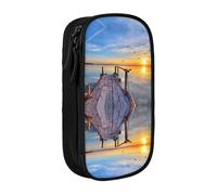 NBHDZENGW Trousse à crayons double couche Lake Under Sunset - Grande capacité - Imprimé personnalisé - En polyester durable - Pour l'école, le bureau, les voyages, les fournitures artistiques et le