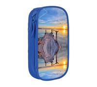 NBHDZENGW Trousse à crayons double couche Lake Under Sunset - Grande capacité - Imprimé personnalisé - En polyester durable - Pour l'école, le bureau, les voyages, les fournitures artistiques et le