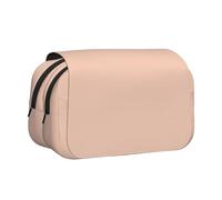 NBHDZENGW Trousse à crayons double couche rose pâle en tissu polyester de qualité supérieure, motif imprimé complet, idéale pour l'école, les voyages