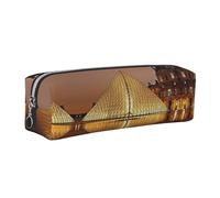 NBHDZENGW Trousse à crayons en cuir avec fermeture éclair lisse, élégante et durable pour l'école, le bureau, les voyages - Porte-papeterie imprimé complet, Argenté., Taille unique, Organiseur de sac