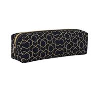 NBHDZENGW Trousse à crayons en cuir avec lignes géométriques avec fermeture éclair lisse, élégante et durable pour l'école, le bureau, les voyages - Porte-papeterie léger avec impression complète