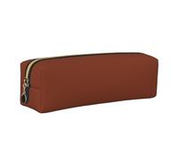 NBHDZENGW Trousse à crayons en cuir de coco marron avec fermeture éclair lisse, élégante et durable pour l'école, le bureau, les voyages - Porte-papeterie imprimé complet, doré, Taille unique