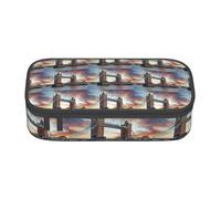 NBHDZENGW Trousse à crayons historique de grande capacité avec pont de Londres, trousse de toilette multi-compartiments pour l'école, le bureau, les voyages en polyester durable (motif imprimé élégant
