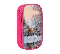 NBHDZENGW Trousse à crayons légère double couche légère Wandering in the Winter - Organiseur en polyester durable imprimé personnalisé pour l'école, le bureau, les voyages, les fournitures artistiques