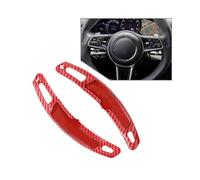 NBHGFF Volant Voiture Vitesse Prolonger Palettes Pour Panamera Pour Cayenne Pour Carrera Pour 991 1 Paire D'extension Levier Vitesse De Changement De Volant De Voiture(Carbon Fiber Red)