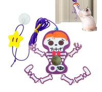 Nbhuiakl Jouet interactif pour chat - Squelette d'Halloween - Avec cloche de dessin animé - Pour l'intérieur