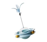 Nbhuiakl Moulin à vent interactif pour chat - Distributeur de friandises 4 en 1 - Jouet interactif pour chatons - Distributeur de nourriture lente - Jouet pour chaton avec balle pour chat à