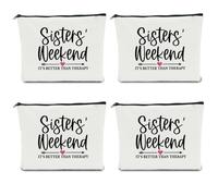 NBIAN Cadeau de voyage pour filles, trousse de maquillage de voyage, cadeau de fin de semaine, cadeau de remise de diplôme, cadeau de voyage, cadeau de voyage, 4 Pcs Sisters' Weekend 2, 10 x 6 inches