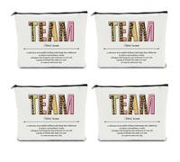 NBIAN Trousse de maquillage pour ingénieur, avocat, chef, livre amant, thé, bestie, traître, croissance, soleil humain, vétérinaire, thérapeute, mentalité, 4 pièces d'équipe, 10 x 6 inches