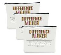 NBIAN Trousse de maquillage pour ingénieur, avocat, chef, livre amant, thé, bestie, traître, croissance, soleil humain, vétérinaire, thérapeute, mentalité, Lot de 3 outils de différence, 10 x 6 inches
