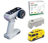 NBJIALIN Mini Voiture RC LDARC 1:64 - Voitures de Course idéales 2,4 GHz, Voitures télécommandées à LED avec carrosserie Interchangeable à Monter soi-même (Jaune)