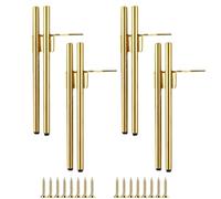 NBKJDSXL 4 Pieds de Meuble en métal avec Design doré, 15 cm Pieds de Table Basse, Support TV, Protection du Sol + Base antidérapante silencieuse (15cm,Gold Coloured)