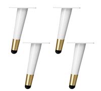 NBKJDSXL 4 x Pieds de Meubles inclinés, Pieds de Meubles Coniques en métal, Pieds de Meubles Coniques, pour canapés, Tables et Autres Pieds d'armoires, Or Blanc (12cm/4.7in)