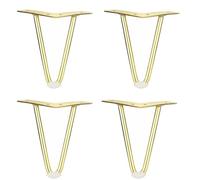NBKJDSXL Lot de 4 pieds de table en métal doré pour petite table basse, casier (10 cm)