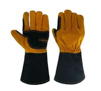 NBLEAGLO Gants de soudure en cuir de vache Chaleur/résistance au feu/chaud/fourneau/Grill/Mig/Stick Welder Furnace/Stove/Pot/Wood Burner/BBQ/Gant de manipulation d'animaux