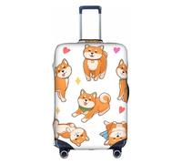NBMghn Housse de protection pour valise, motif Shiba Inu, extensible, mignon, imprimé chien, accessoires de voyage pour voyages d'affaires, blanc, L