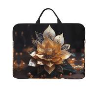 NBMghn Running Unicorns Print14in Sacoche pour ordinateur portable - Sacoche Messenger avec poignée - Housse pour ordinateur portable de voyage et d'affaires, Fleur de lotus blanche délicate, Taille