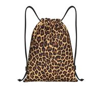 NBMghn Sacs légers avec cordon de serrage - Sac à dos de gym cool imprimé léopard guépard avec sangles réglables - Parfait pour le sport, le yoga, les voyages, Noir , M