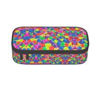 NBMghn Trousse à crayons avec hache de pompier rouge drapeau pleine impression - Organisateur de stylos multi-usages, trousse de papeterie, trousse de maquillage, Boules de Pickleball colorées