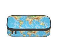 NBMghn Trousse à crayons avec motif drapeau argentin - Multi-usages - Organisateur de stylos - Trousse de papeterie - Trousse de maquillage, motif carte du monde, Taille unique, Cartable