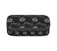 NBMghn Trousse à crayons avec motif hortensia - Multi-usage - Organiseur de stylos - Trousse de papeterie - Trousse de maquillage, Symboles Supernatural Noir, Taille unique, Cartable