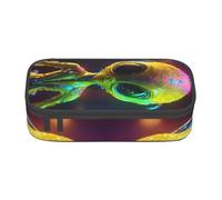 NBRIEU Alien Planet Trousse à crayons grande capacité Organiseur de papeterie avec plusieurs compartiments Noir Taille unique Imprimé Noir Talla única Imprimé, Noir , Taille unique, Imprimé