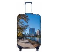 NBRIEU Austin Texas Housse de valise élastique, tendance, lavable, convient aux bagages de 45,7 à 81,3 cm, noir, Large