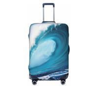 NBRIEU Big Ocean Wave Housse de valise élastique lavable avec impression HD pour bagages de 45,7 à 81,3 cm, Noir , m
