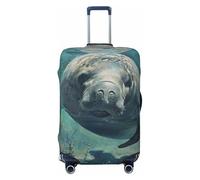 NBRIEU Crazy Save Manatee Housse de valise extensible moderne lavable pour bagages de 45,7 à 81,3 cm, noir/blanc, S, noir/blanc, S