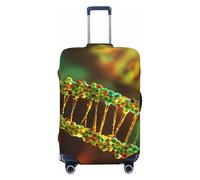 NBRIEU DNA Chain Housse de valise élastique avec impression photo moderne, lavable, convient aux bagages de 45,7 à 32,4 cm, Noir , S