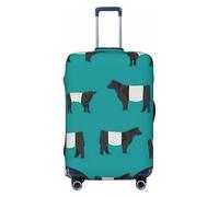 NBRIEU Galloway Housse de valise élastique avec imprimé vache, tendance, lavable, convient aux bagages de 45,7 à 81,7 cm, noir, M, Noir , m