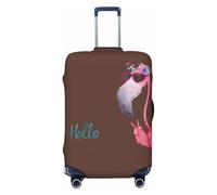 NBRIEU Hello Glasses Housse de valise lavable Motif flamant rose Noir Taille L 45,7 à 81,3 cm, Noir , L