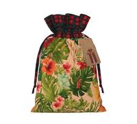 NBRIEU Hojas Tropicales Y-Flores Sac cadeau réutilisable pour Noël, fête, mariage, sac cadeau