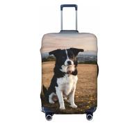 NBRIEU Housse de valise élastique à imprimé chiot tendance lavable pour bagages de 45,7 à 81,3 cm, noir/blanc, XL, noir/blanc, x-large