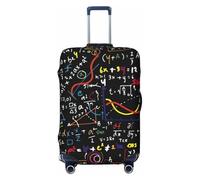 NBRIEU Housse de valise élastique à motifs mathématiques à la mode, lavable, convient aux bagages de 45,7 à 76,6 cm, noir, moyen, noir, Noir , Medium