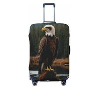 NBRIEU Housse de valise élastique avec imprimé aigle volant - Moderne et lavable - Convient pour les bagages de 45,7 à 81,3 cm, Noir , s