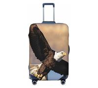 NBRIEU Housse de valise élastique avec imprimé aigle volant moderne, lavable, convient aux bagages de 45,7 à 32,4 cm, Noir , S