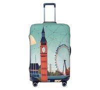 NBRIEU Housse de valise élastique avec imprimé « I Love London » - Moderne - Lavable - Convient aux bagages de 45 à 32 cm, Noir , S