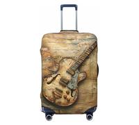NBRIEU Housse de valise élastique avec joli imprimé guitare, tendance, lavable, compatible avec les bagages de 45,7 à 81,3 cm, Noir , m