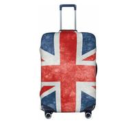 NBRIEU Housse de valise élastique avec motif drapeau du Royaume-Uni, moderne, lavable, convient aux bagages de 45,7 à 32,4 cm, Noir , Large