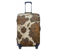 NBRIEU Housse de valise élastique en cuir de vachette marron, tendance, lavable, convient aux bagages de 45,7 à 81,3 cm, noir, taille XL, Noir , xl