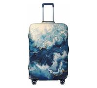 NBRIEU Housse de valise élastique imprimée dans les marées, tendance, lavable, adaptée aux bagages de 18 à 32 pouces, Noir , L