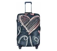 NBRIEU Housse de valise élastique lavable avec inscription « I Love You Words with Hearts » pour bagages de 45,7 à 81,3 cm, Noir , L