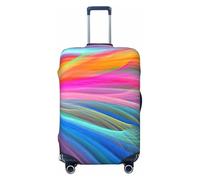 NBRIEU Housse élastique pour valise avec imprimé océan arc-en-ciel à la mode, lavable, convient aux bagages de 45,7 à 32,4 cm, Noir , S