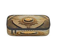 NBRIEU Rocky Shore Trousse à crayons avec plusieurs compartiments Motif palmiers Noir Taille unique Imprimé, Noir , Taille unique, impression