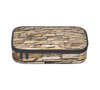 NBRIEU Rustic Rocks Trousse à crayons de grande capacité Motif briques, Noir/blanc, One Size, Imprimé