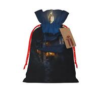 NBRIEU Sac cadeau avec pleine lune la nuit avec cordon de serrage, sac cadeau réutilisable pour fêtes, mariages