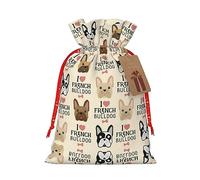 NBRIEU Sac cadeau bouledogue français avec cordon de serrage réutilisable pour vacances, fête, mariage, sac cadeau