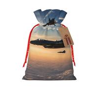 NBRIEU Sac cadeau imprimé avions de chasse avec cordon de serrage, sac cadeau réutilisable pour fête de mariage